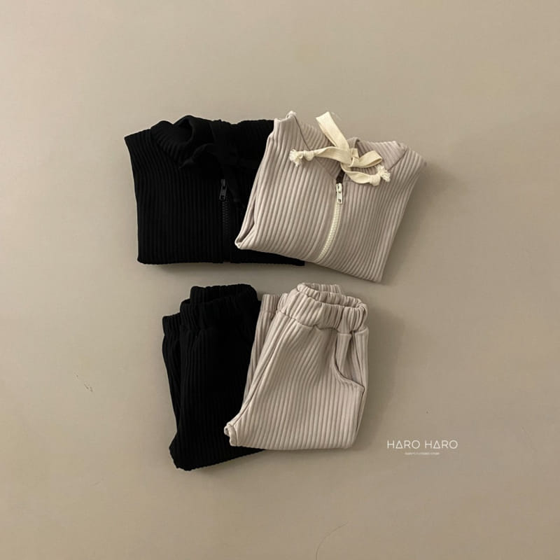 HARO HARO - Korean Children Fashion - #Kfashion4kids - Pleats Zip-up Top Bottom Set - 7