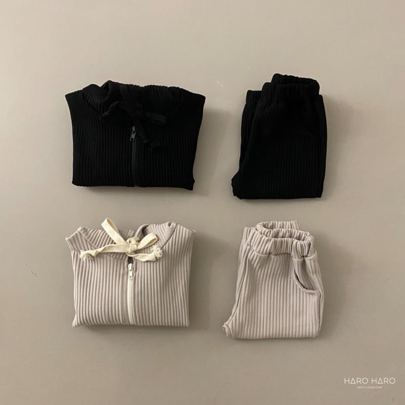 HARO HARO - Korean Children Fashion - #Kfashion4kids - Pleats Zip-up Top Bottom Set - 8