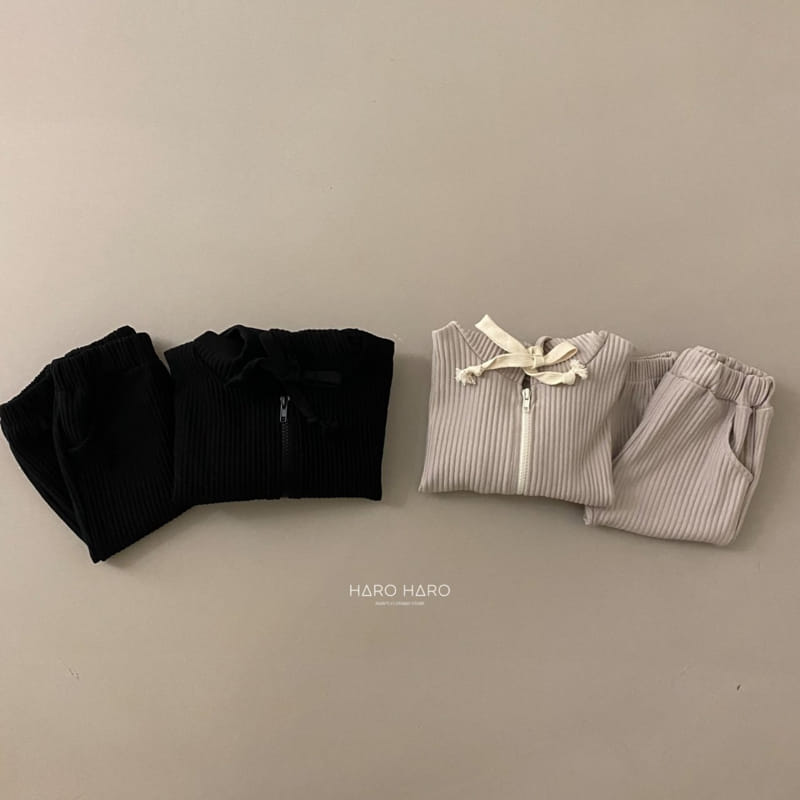 HARO HARO - Korean Children Fashion - #Kfashion4kids - Pleats Zip-up Top Bottom Set - 9