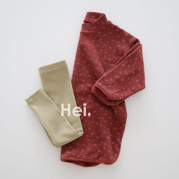 HEI - Korean Children Fashion - #Kfashion4kids - Small Flower Waffle One-piece