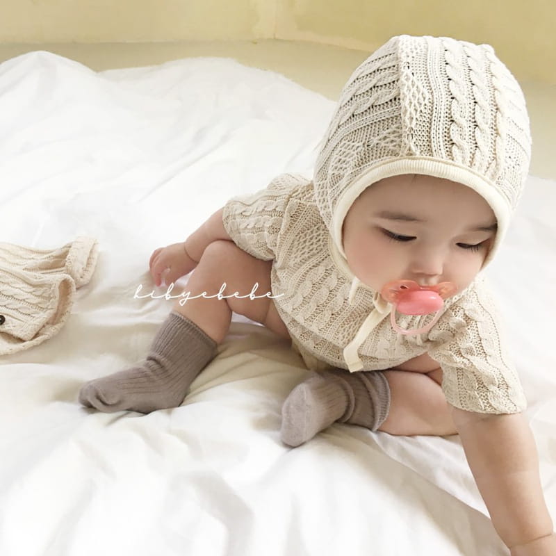 HI BYEBEBE - Korean Children Fashion - #Kfashion4kids - Twist Knit Cardigan Bodysuit Set - 4