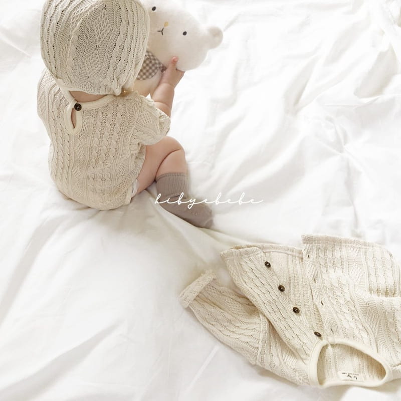 HI BYEBEBE - Korean Children Fashion - #Kfashion4kids - Twist Knit Cardigan Bodysuit Set - 5
