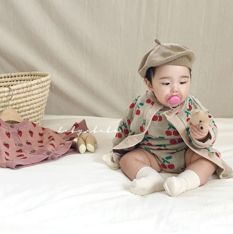 HI BYEBEBE - Korean Children Fashion - #Kfashion4kids - Bebe Sweet Frot Knit Cardigan
