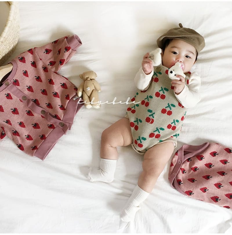 HI BYEBEBE - Korean Children Fashion - #Kfashion4kids - Bebe Sweet Frot Knit Cardigan - 4