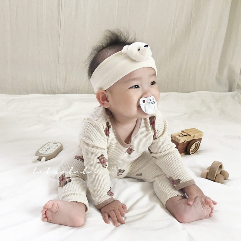 HI BYEBEBE - Korean Children Fashion - #Kfashion4kids - Bebe Waffle Bear Easywear