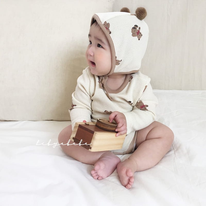 HI BYEBEBE - Korean Children Fashion - #Kfashion4kids - Waffle Bear Bodysuit