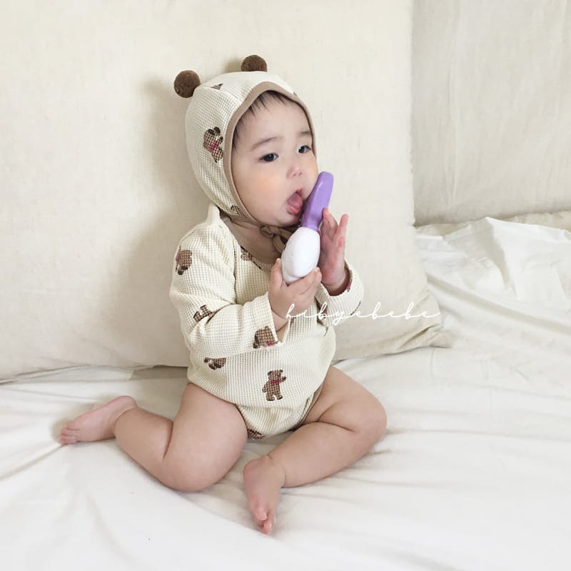 HI BYEBEBE - Korean Children Fashion - #Kfashion4kids - Waffle Bear Bodysuit - 2