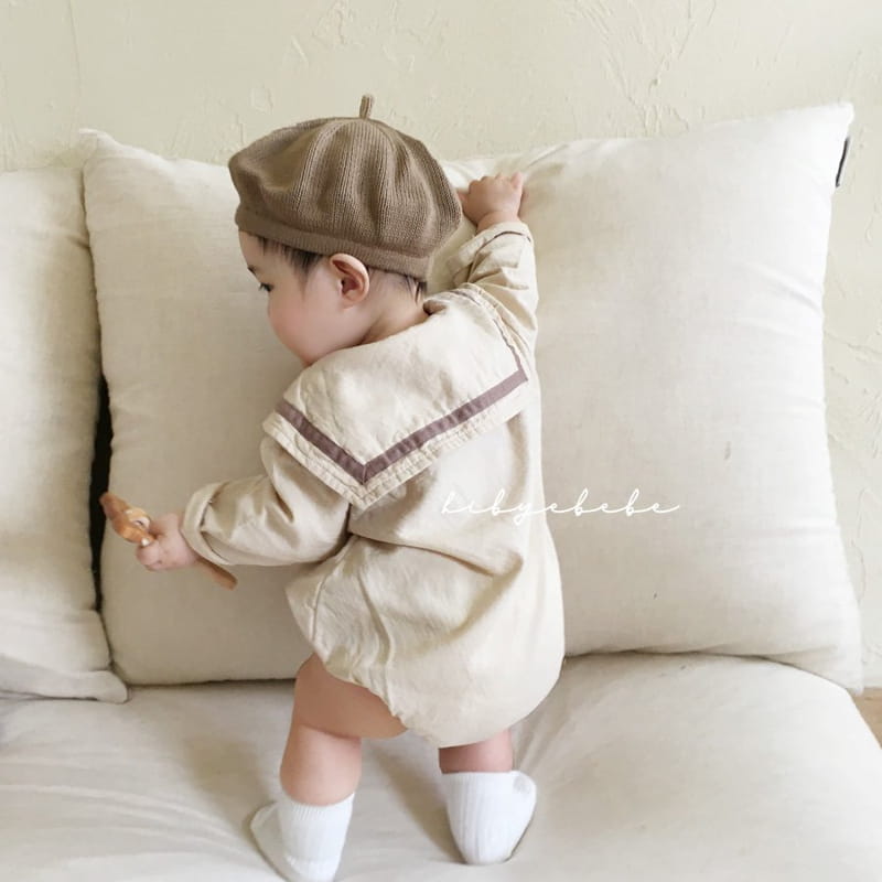 HI BYEBEBE - Korean Children Fashion - #Kfashion4kids - Bebe Marine Collar Bodysuit - 4