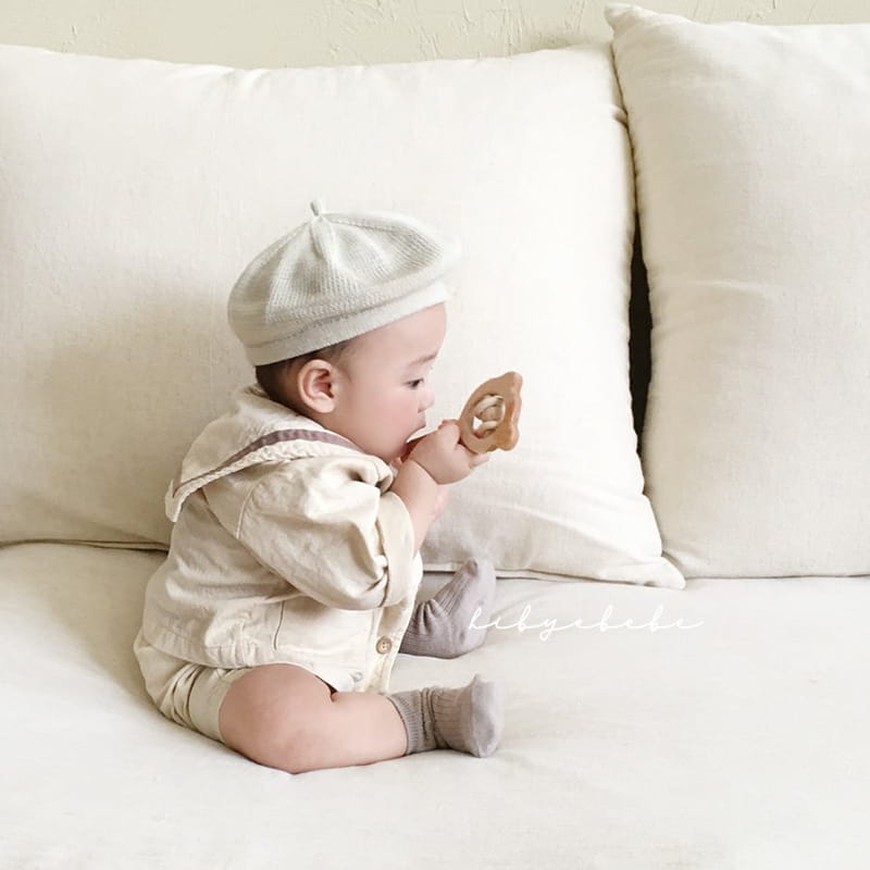 HI BYEBEBE - Korean Children Fashion - #Kfashion4kids - Bebe Marine Collar Bodysuit - 6