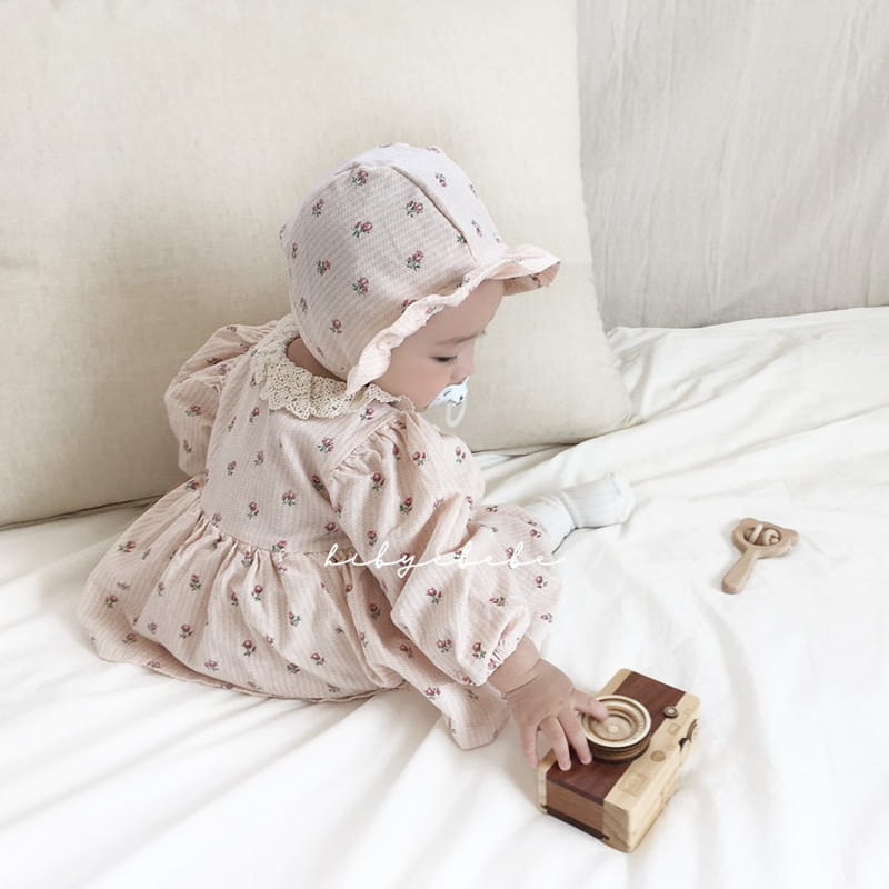HI BYEBEBE - Korean Children Fashion - #Kfashion4kids - Flower Pintuck Bodysuit