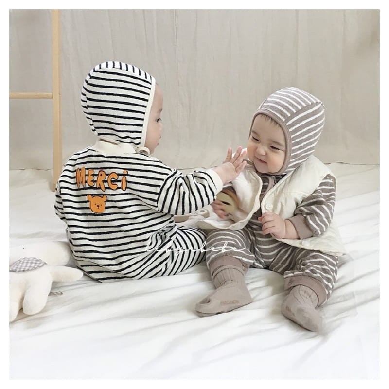 HI BYEBEBE - Korean Children Fashion - #Kfashion4kids - Merci Stripes Bodysuit - 5