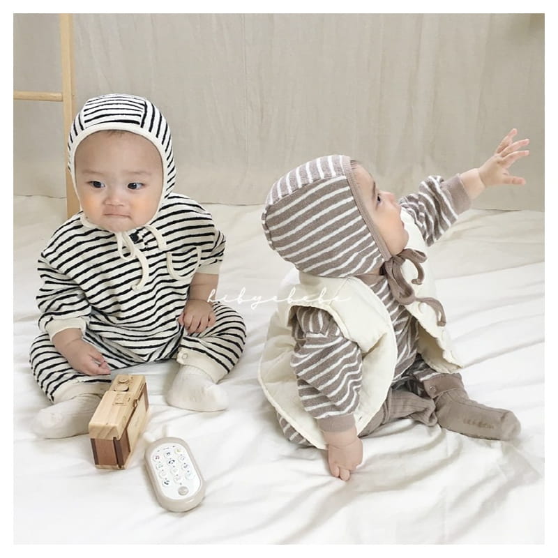 HI BYEBEBE - Korean Children Fashion - #Kfashion4kids - Merci Stripes Bodysuit - 6
