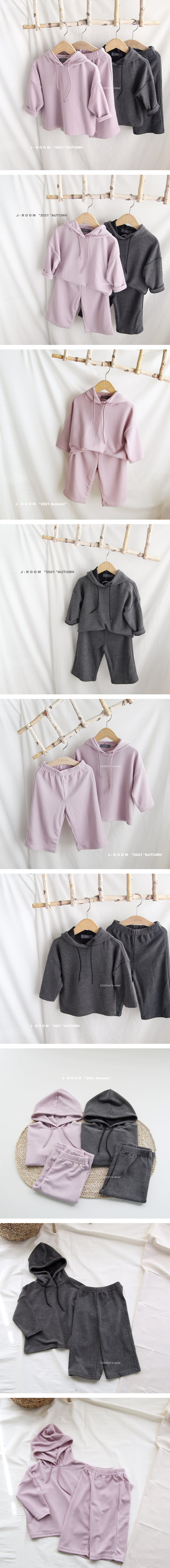 J-ROOM - Korean Children Fashion - #Kfashion4kids - Hood Wide Top Bottom Set