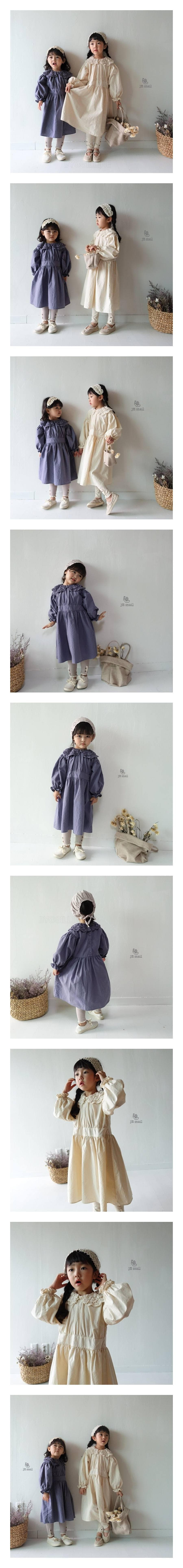 JM SNAIL - Korean Children Fashion - #Kfashion4kids - Hapburn Lace Collar One-piece