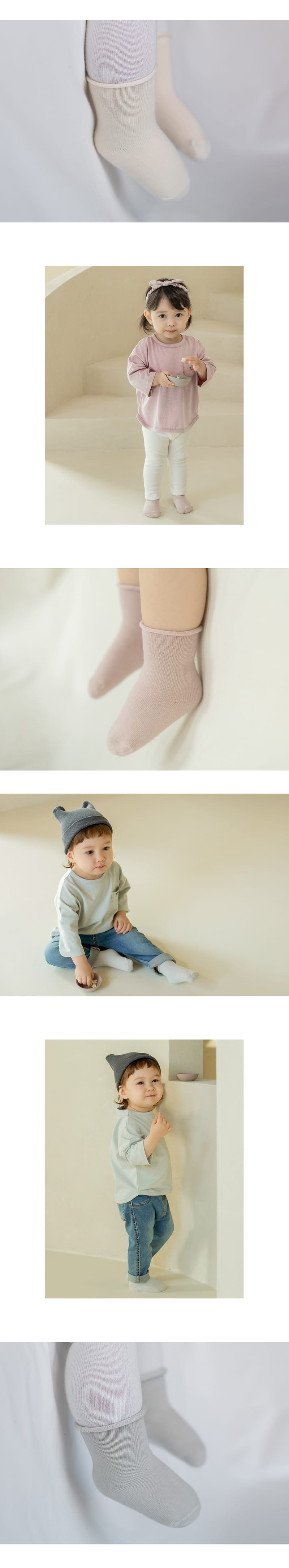 KIDS CLARA - Korean Children Fashion - #Kfashion4kids - Joy Rolling Baby Socks [set of 5] - 7