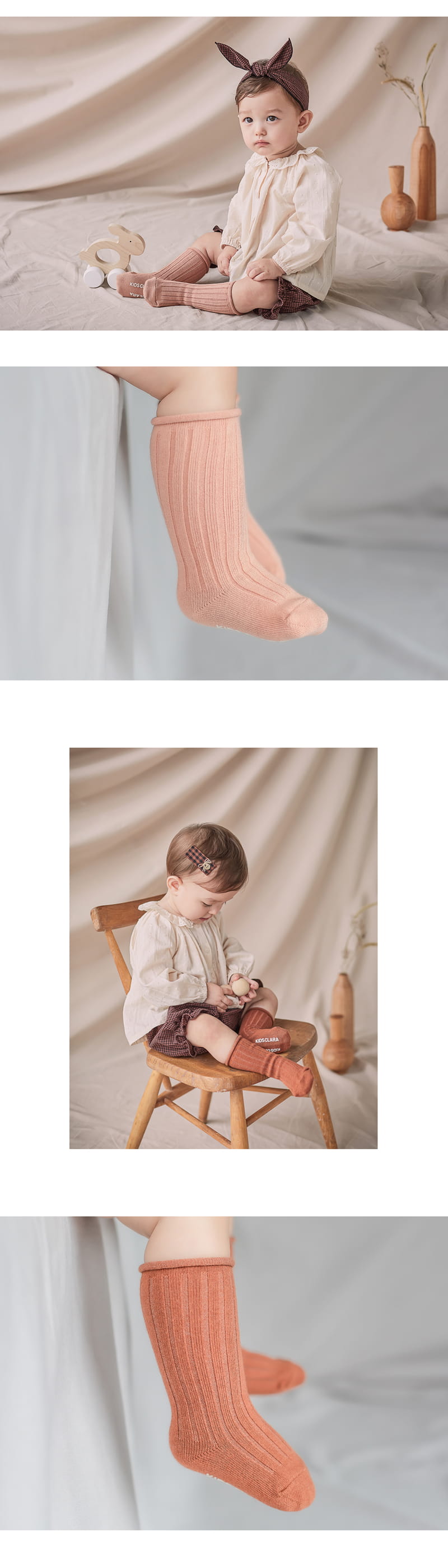 KIDS CLARA - Korean Children Fashion - #Kfashion4kids - Mako Rolling Baby Knee Socks [set of 5] - 7