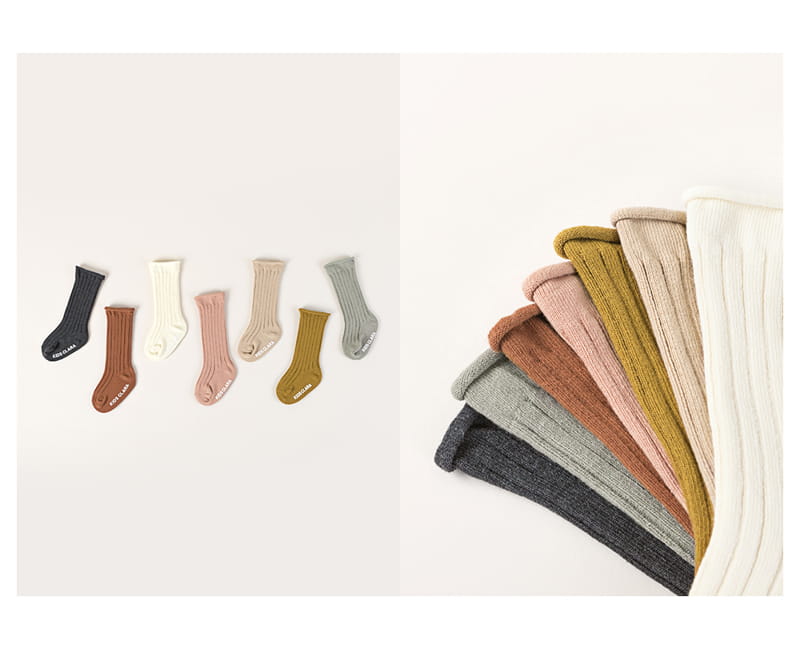 KIDS CLARA - Korean Children Fashion - #Kfashion4kids - Mako Rolling Baby Knee Socks [set of 5] - 8