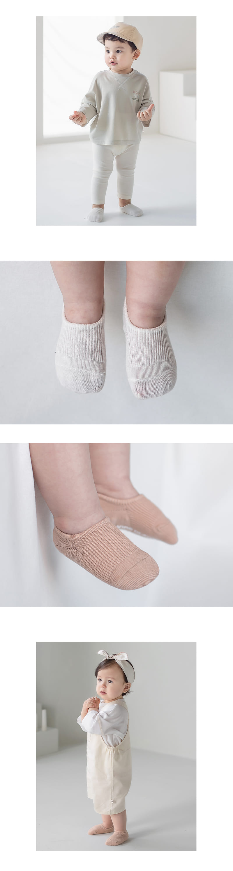 KIDS CLARA - Korean Children Fashion - #Kfashion4kids - Nest Baby Boat Socks 2in1 [set of 5] - 5