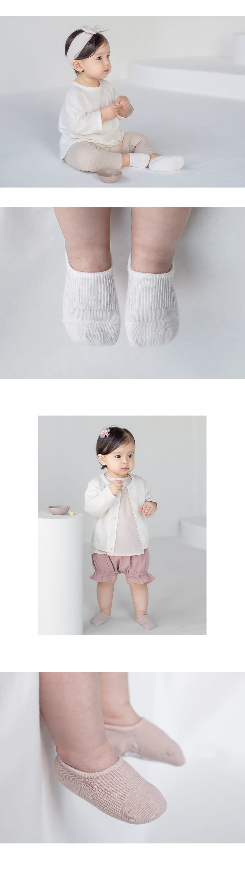 KIDS CLARA - Korean Children Fashion - #Kfashion4kids - Nest Baby Boat Socks 2in1 [set of 5] - 6