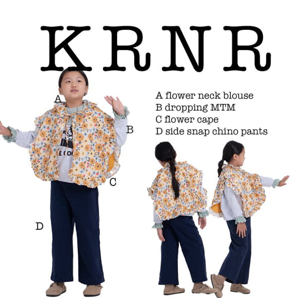 KURENARD - Korean Children Fashion - #Kfashion4kids - Flower Neck Blouse