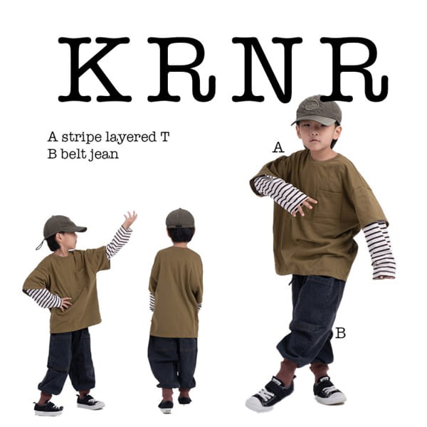 KURENARD - Korean Children Fashion - #Kfashion4kids - Stripe Layered Tee