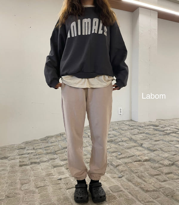LABOM - Korean Children Fashion - #Kfashion4kids - Adult Thanks Jogger Pants - 10