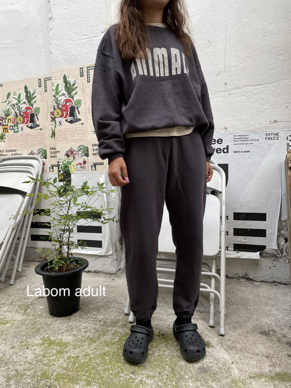 LABOM - Korean Children Fashion - #Kfashion4kids - Adult Thanks Jogger Pants - 3