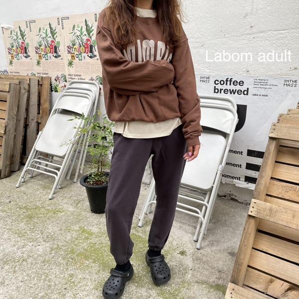 LABOM - Korean Children Fashion - #Kfashion4kids - Adult Thanks Jogger Pants - 5