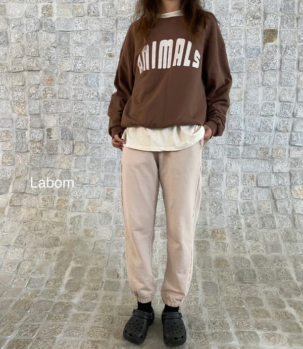 LABOM - Korean Children Fashion - #Kfashion4kids - Adult Thanks Jogger Pants - 8