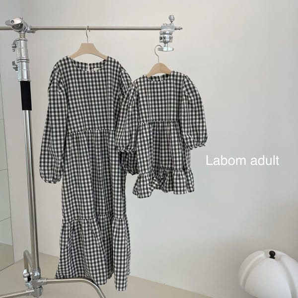 LABOM - Korean Children Fashion - #Kfashion4kids - Adult Mimi Check One-piece - 12