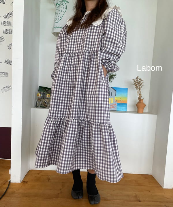 LABOM - Korean Children Fashion - #Kfashion4kids - Adult Mimi Check One-piece - 6