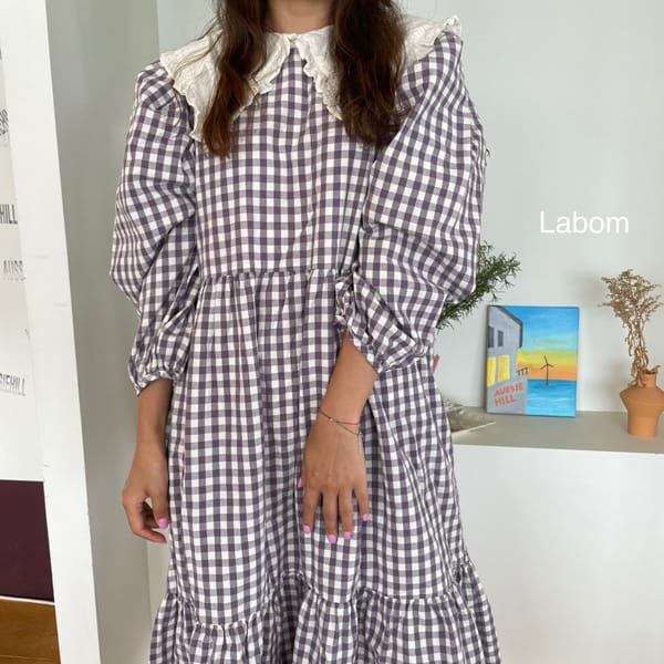 LABOM - Korean Children Fashion - #Kfashion4kids - Adult Mimi Check One-piece - 7