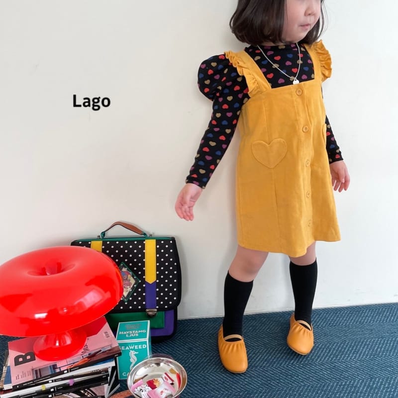 LAGO - Korean Children Fashion - #Kfashion4kids - Corduroy Heart One-piece - 10