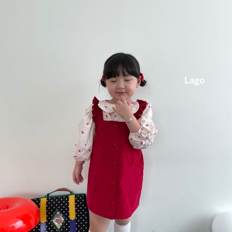 LAGO - Korean Children Fashion - #Kfashion4kids - Corduroy Heart One-piece - 2
