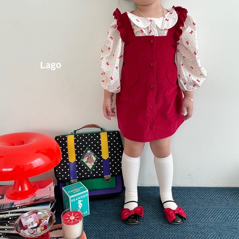 LAGO - Korean Children Fashion - #Kfashion4kids - Corduroy Heart One-piece - 4