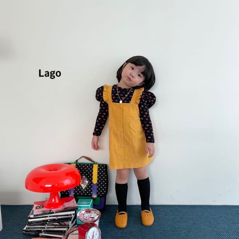 LAGO - Korean Children Fashion - #Kfashion4kids - Corduroy Heart One-piece - 7
