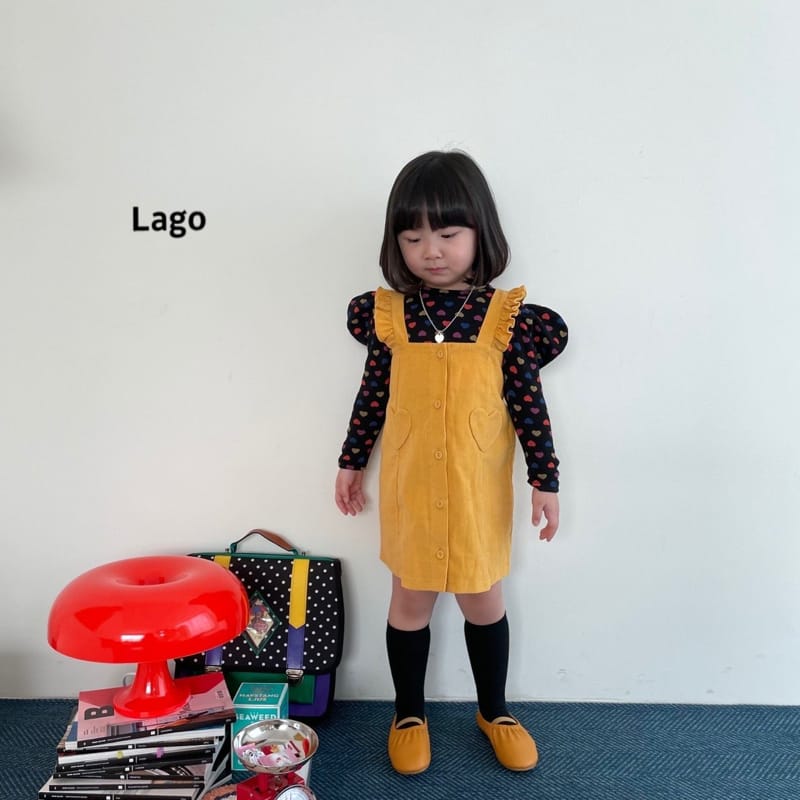 LAGO - Korean Children Fashion - #Kfashion4kids - Corduroy Heart One-piece - 8