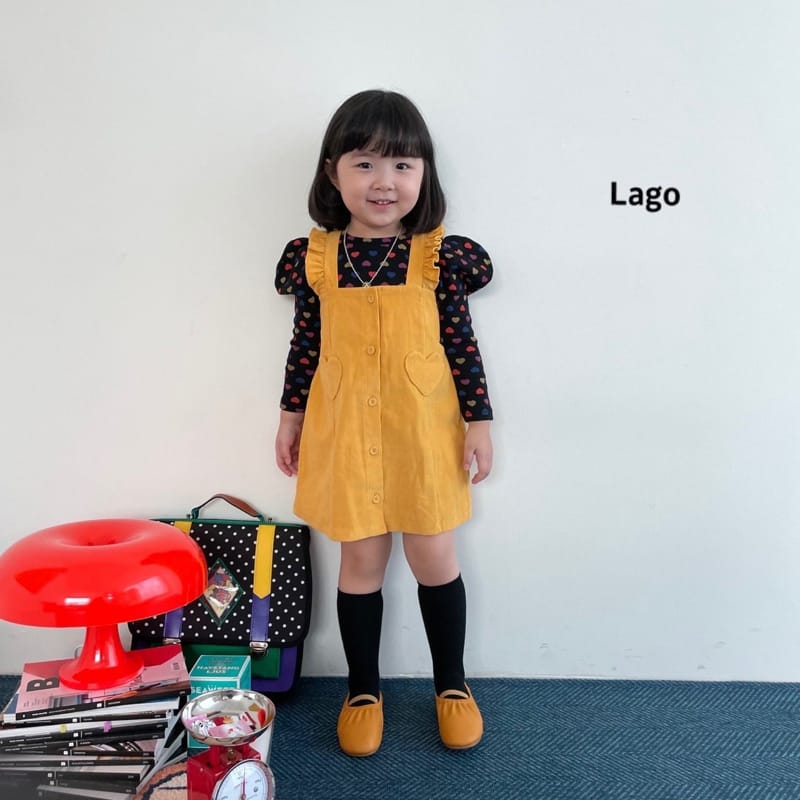 LAGO - Korean Children Fashion - #Kfashion4kids - Corduroy Heart One-piece - 9