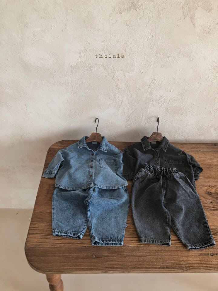 LALA - Korean Children Fashion - #Kfashion4kids - Stone Denim Shirt - 3