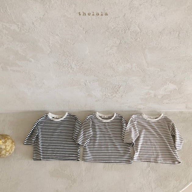 LALA - Korean Children Fashion - #Kfashion4kids - Washing Stripes Tee