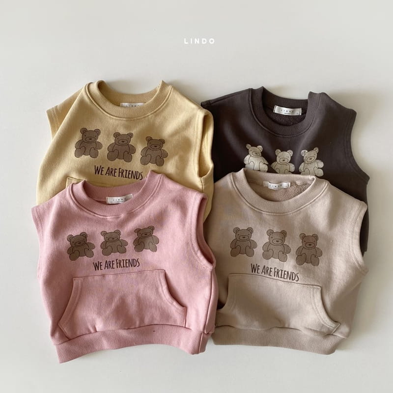 LINDO - Korean Children Fashion - #Kfashion4kids - 3 Bears Vest Tee Shorts Set - 6