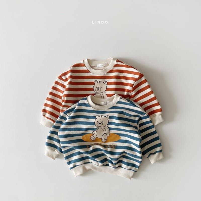 LINDO - Korean Children Fashion - #Kfashion4kids - Stripe Bear Sweatshirt