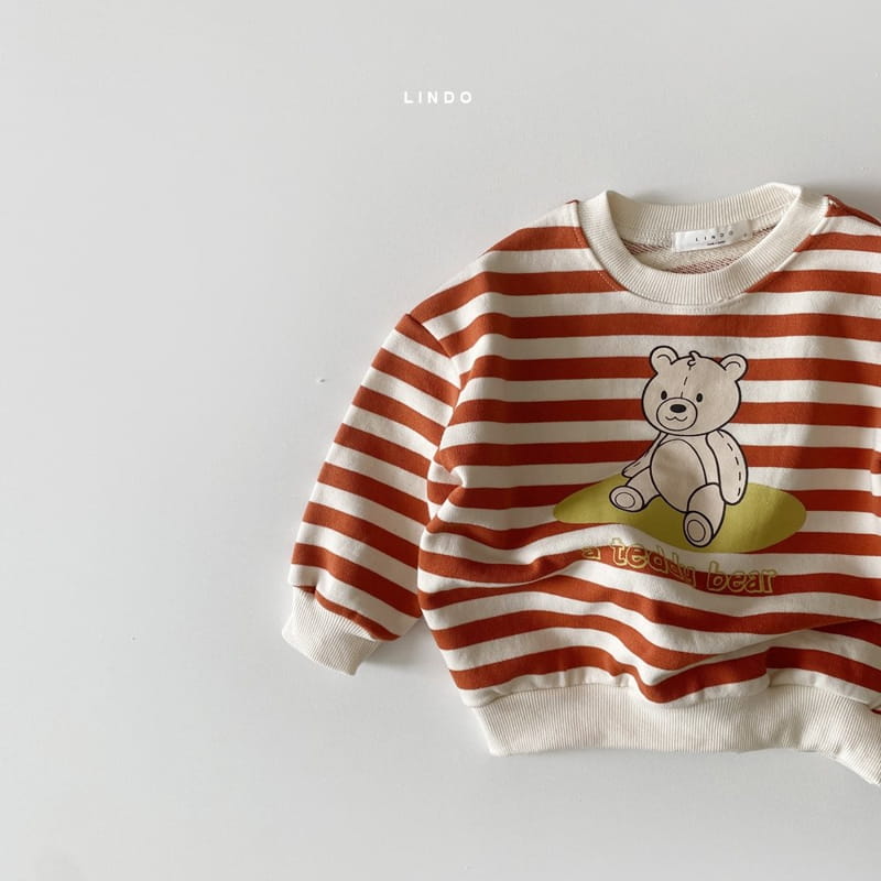 LINDO - Korean Children Fashion - #Kfashion4kids - Stripe Bear Sweatshirt - 4
