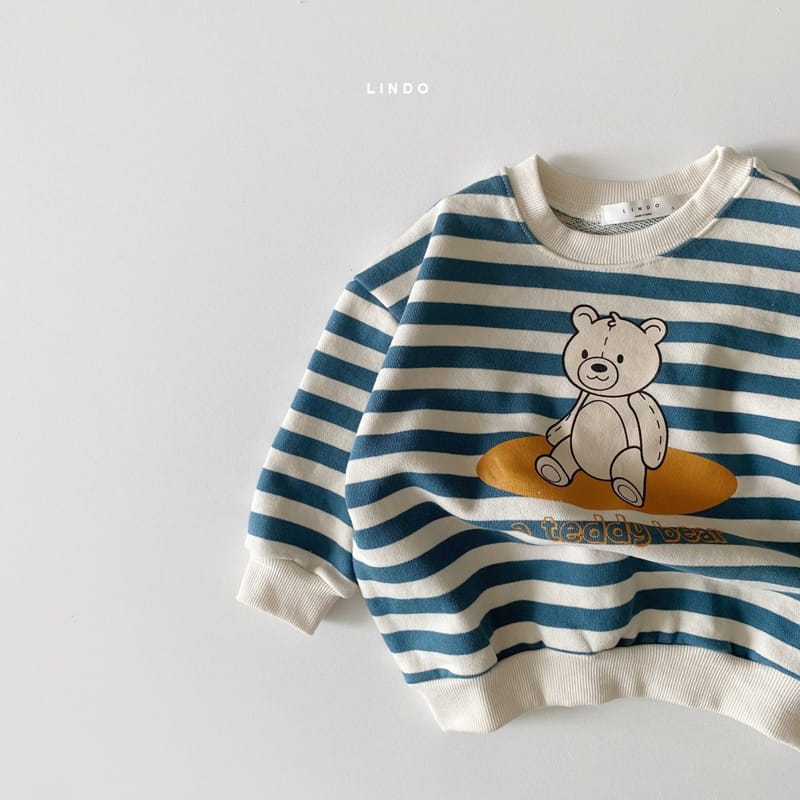 LINDO - Korean Children Fashion - #Kfashion4kids - Stripe Bear Sweatshirt - 5