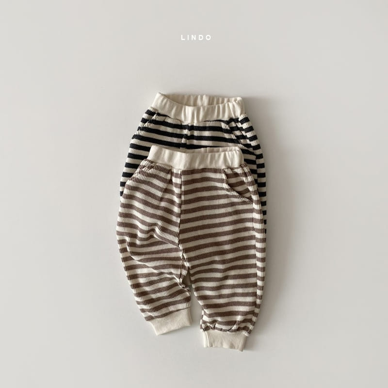 LINDO - Korean Children Fashion - #Kfashion4kids - Stripe Waffle Jogger Pants