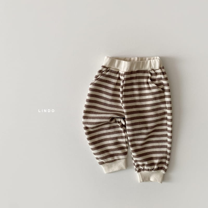 LINDO - Korean Children Fashion - #Kfashion4kids - Stripe Waffle Jogger Pants - 2