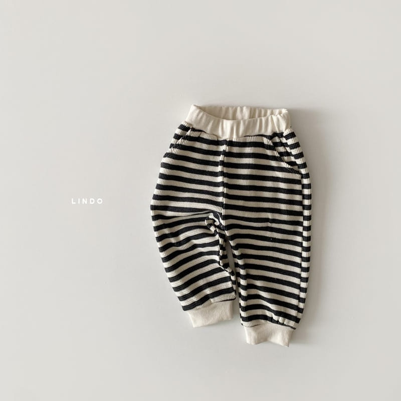 LINDO - Korean Children Fashion - #Kfashion4kids - Stripe Waffle Jogger Pants - 3