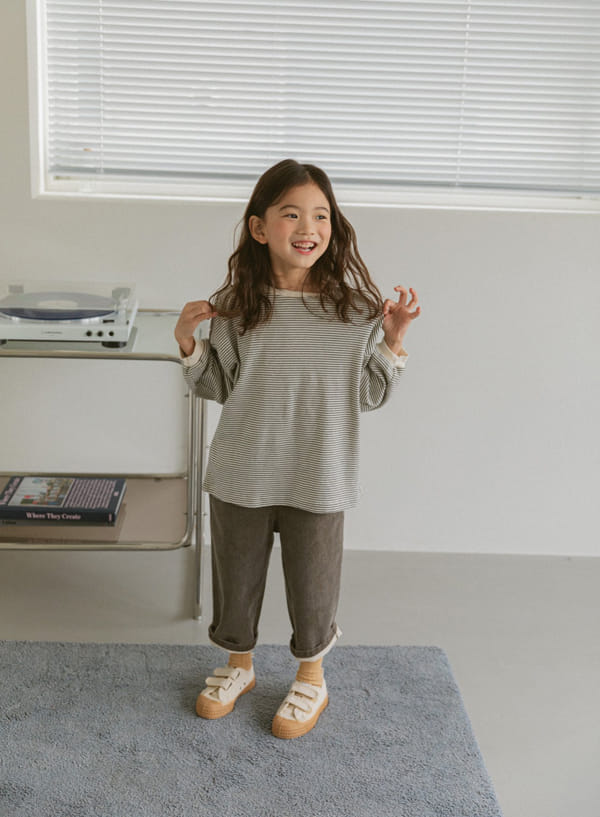 LITTLE COLLI - Korean Children Fashion - #Kfashion4kids - Small Stripe Tee - 8