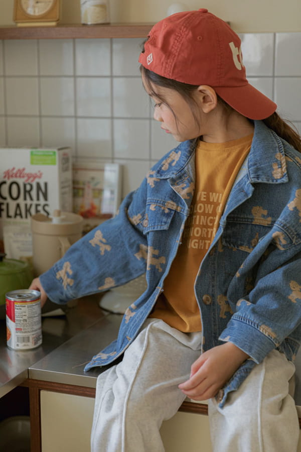 LITTLE COLLI - Korean Children Fashion - #Kfashion4kids - Puppy Denim Jacket - 5