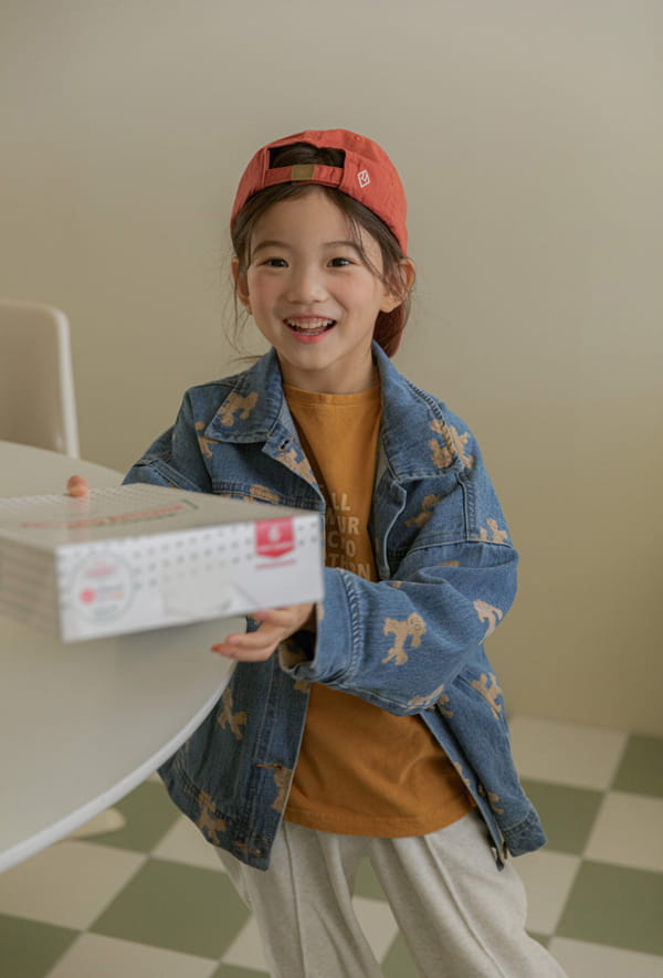 LITTLE COLLI - Korean Children Fashion - #Kfashion4kids - Puppy Denim Jacket - 9